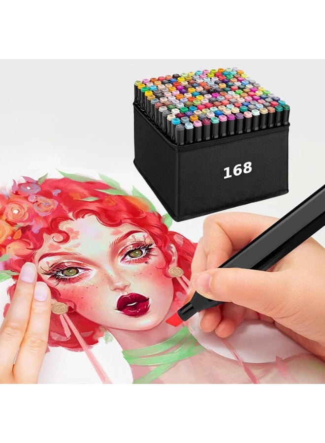 Touch Marker Art Set of 168 Colors – Professional Drawing & Coloring Pens - Image 5