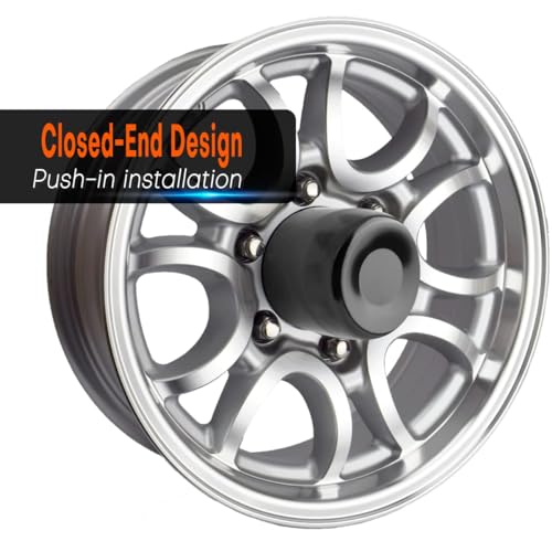 GTownWorks 4Pcs 331 inch Wheel Center Caps Fit 331 Center Bore Truck Trailer RV SUV Wheels Rims Carbon Steel Matt Black Push Through Hub Covers - Image 3
