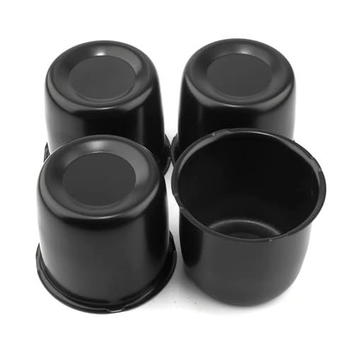GTownWorks 4Pcs 331 inch Wheel Center Caps Fit 331 Center Bore Truck Trailer RV SUV Wheels Rims Carbon Steel Matt Black Push Through Hub Covers - Image 1
