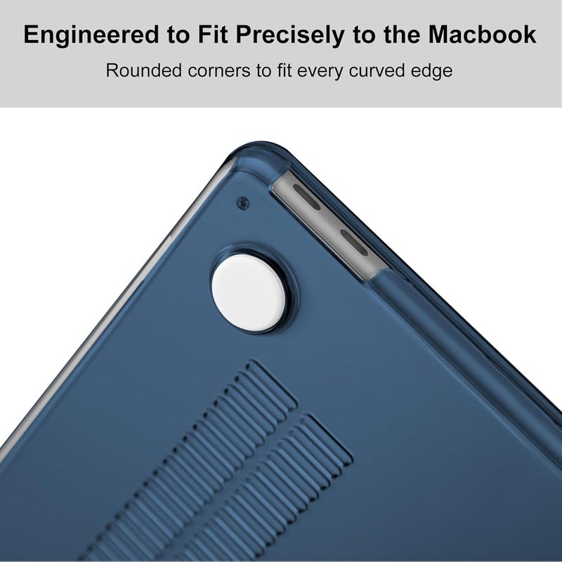 Eoocoo غطاء EooCoo متوافق مع ماك بوك إير 13.3 بوصة 2021 2020 2019 2018 إصدار، M1 A2337 A2179 A1932 مع شاشة ريتينا وTouch ID، غطاء بلاستيكي صلب لجهاز M1 Air 13، سطح ناعم، شفاف منتصف الليل - Image 3