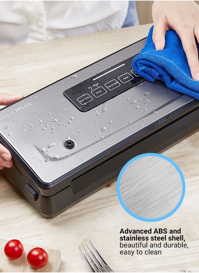 INKBIRD - INKBIRD Vacuum Sealer Machine INK-VS02, 85kPa Powerful Pump, Dry/Moist Modes, Built-in Cutter, 30cm Seal Length, Easy Cleanup, Stainless Steel Design, Automatic Sealing for Food Preservation - Image 1