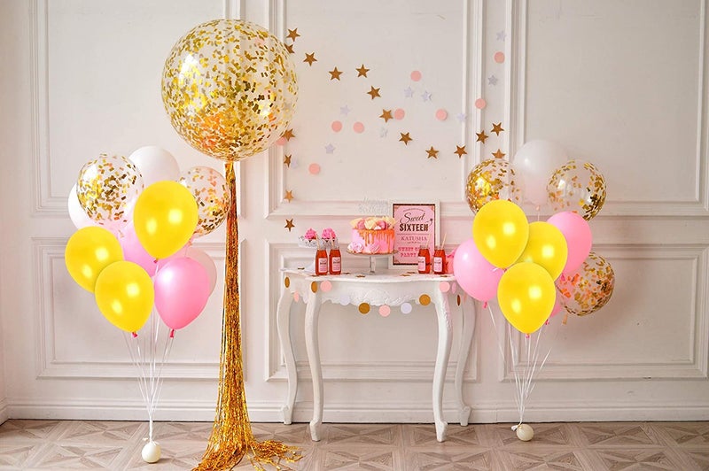 Vail Creations Made in India 12 inch HD Metallic Finish Balloons for Birthday/Anniversary Party Decoration… (Yellow, Pack of 50) - Image 2
