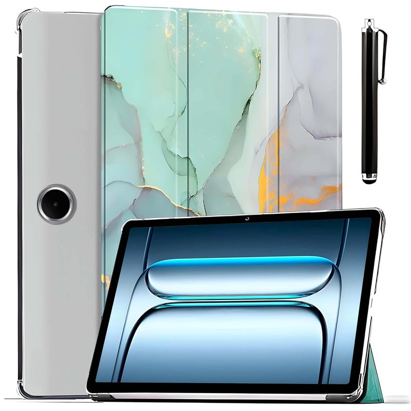 ProElite Case Cover for OnePlus Pad Lite 11 inch Case, Smart Flip Case Cover for OnePlus Pad Lite 11 inch Case Translucent Back with Stylus Pen [Auto Sleep Wake Feature], Marble Green - Image 1