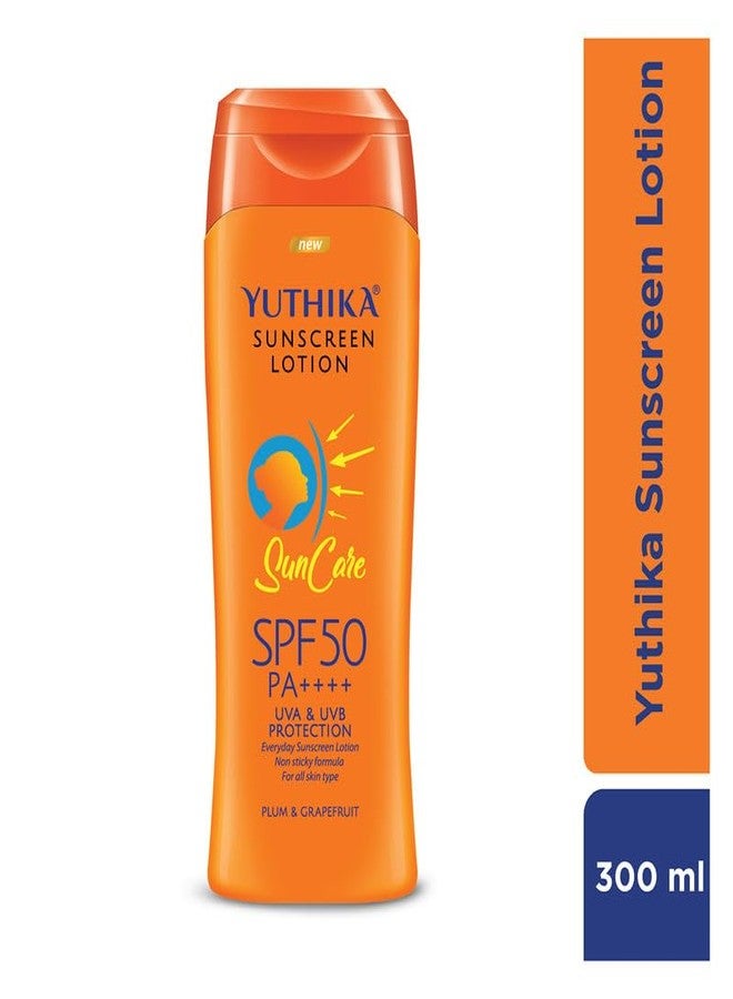 يوتيكا لوشن يوثيكا الواقي من الشمس SPF 50 PA+++ 300 مل | حماية واسعة النطاق من الأشعة فوق البنفسجية UVA وUVB | لا يترك طبقة بيضاء | خفيف الوزن | غير دهني | مقاوم للماء | مناسب لجميع أنواع البشرة | عبوة عائلية - Image 2
