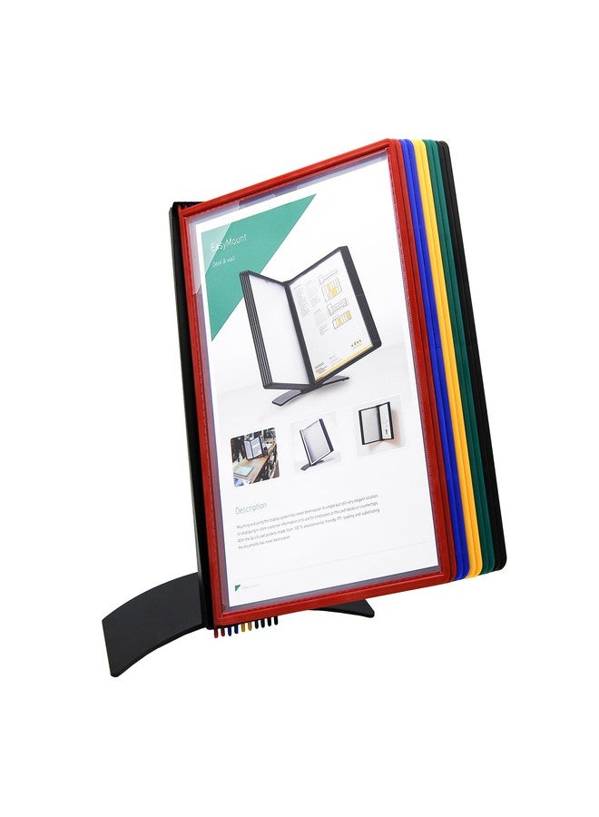 Tarifold DJOIS® by Tarifold Desktop Reference & Display System, Durable Metal Base & Polypropylene, Letter-Size,10 Double-Sided Pockets, 20 Sheet Capacity, Easy-Load, Made in Denmark, Assorted (EZD791) - Image 1