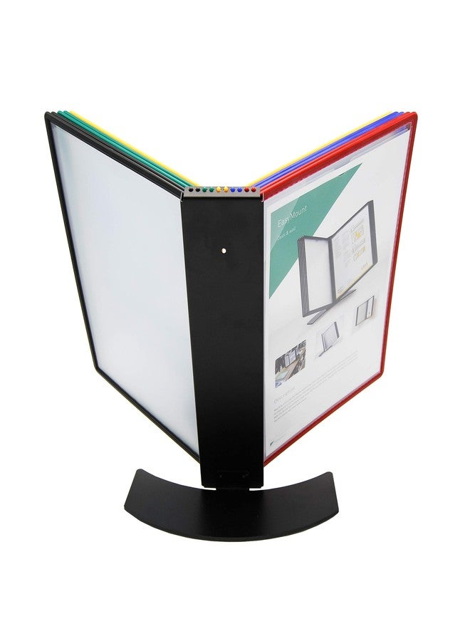 Tarifold DJOIS® by Tarifold Desktop Reference & Display System, Durable Metal Base & Polypropylene, Letter-Size,10 Double-Sided Pockets, 20 Sheet Capacity, Easy-Load, Made in Denmark, Assorted (EZD791) - Image 2