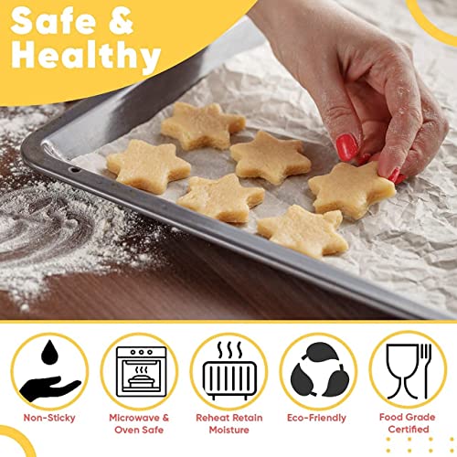 JASMINE & GLORY Parchment Paper Sheets (100 Count) | Premium Non-Stick, Pre-Cut, Oven Safe & Re-heatable Butter Paper for Baking, Cooking & Food Storage - Image 3
