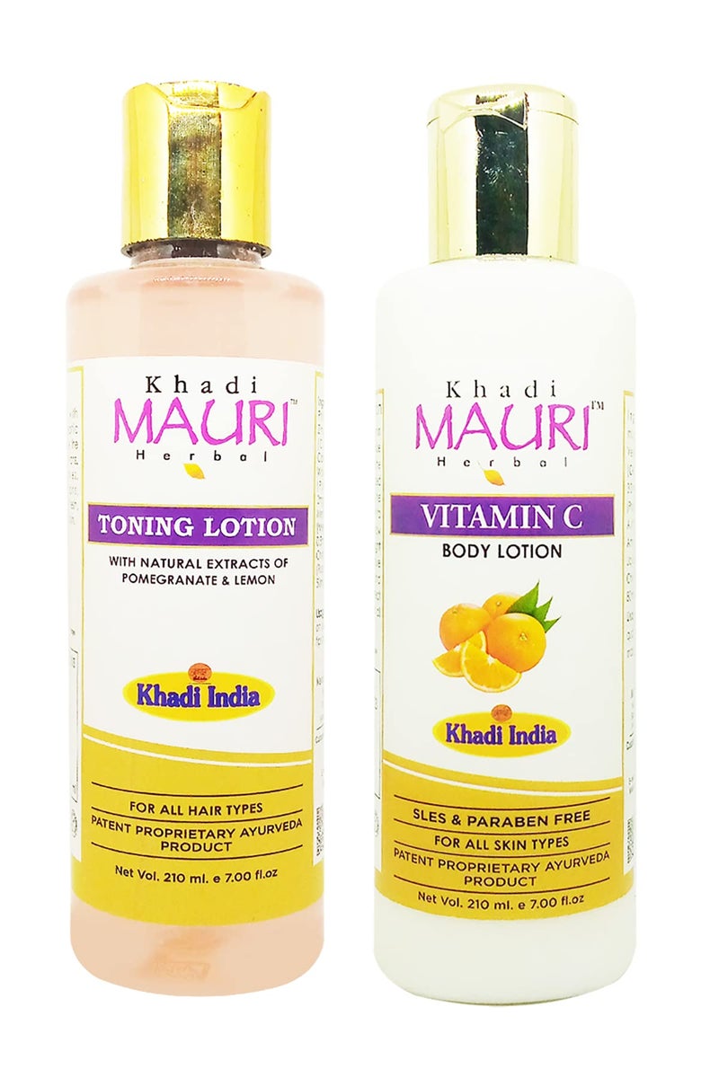 Khadi Mauri Vitamin C & Toning Body Lotion - Pack Of 2 (420 ml) - Image 1