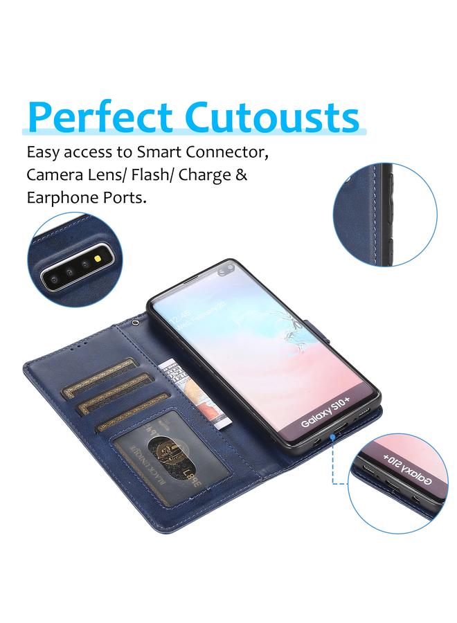 اس-توب جراب لهاتف Samsung Galaxy S10 Calf Texture 2 في 1 غطاء خلفي مغناطيسي قابل للفصل مع جراب جلدي أفقي قابل للطي مع حامل وفتحات للبطاقات ومحفظة وإطار للصور - Image 4