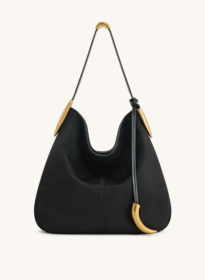 JW PEI Nina Metal Charm Hobo Bag - Black - Image 1