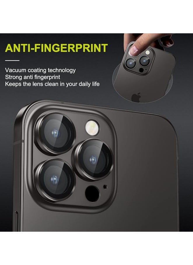 Generic - Camera Lens Protector for iPhone 16 Pro/iPhone 16 Pro Max , HD Tempered Metal Glass Camera Screen Protector Cover Film Accessories, Black - Image 1