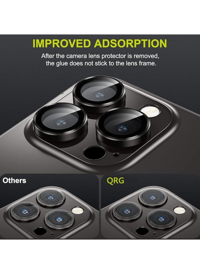 Generic - Camera Lens Protector for iPhone 16 Pro/iPhone 16 Pro Max , HD Tempered Metal Glass Camera Screen Protector Cover Film Accessories, Black - Image 1