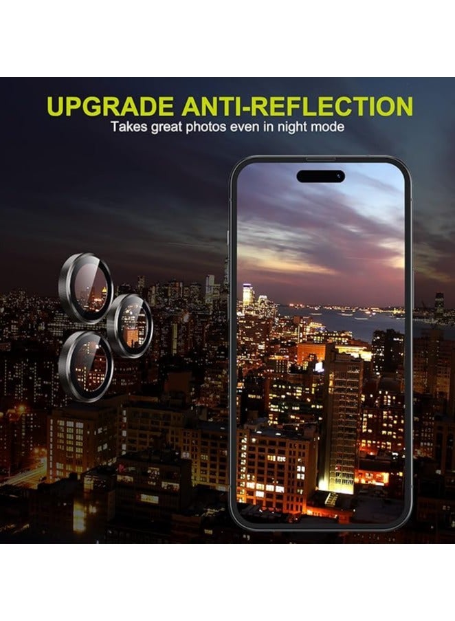 QIRG Camera Lens Protector for iPhone 16 Pro/iPhone 16 Pro Max , HD Tempered Metal Glass Camera Screen Protector Cover Film Accessories, Black - Image 4
