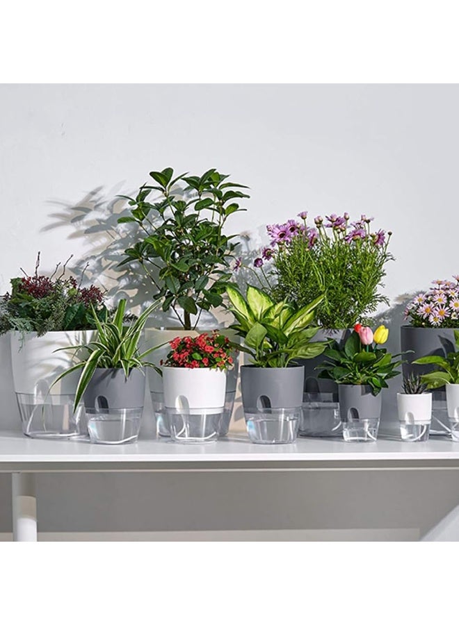 THUGFIT Self Watering Planter Pots, 1 No Africa n Violet Pots for Indoor Windowsill Gardens, Self Aerating, High Drainage, Deep Reservoir MINI SELF WATERING POTS GREY 1 PIECE FOR WORKSTATION - Image 5