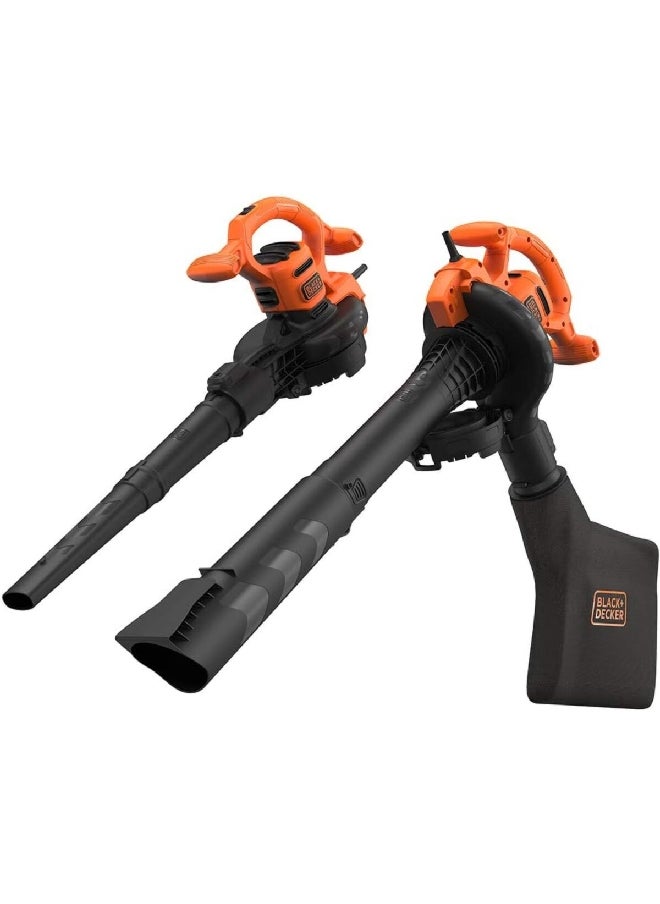 BLACK+DECKER - 2600W 3-In-1 High-Performance Suction Electric Blower Vacuum Black and Orange 39.3 x 41.5 x 74.6 cm BEBLV260-GB - Image 1