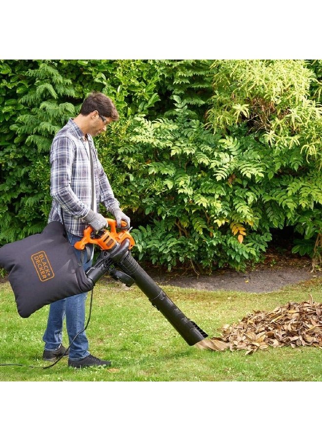 BLACK+DECKER - 2600W 3-In-1 High-Performance Suction Electric Blower Vacuum Black and Orange 39.3 x 41.5 x 74.6 cm BEBLV260-GB - Image 1