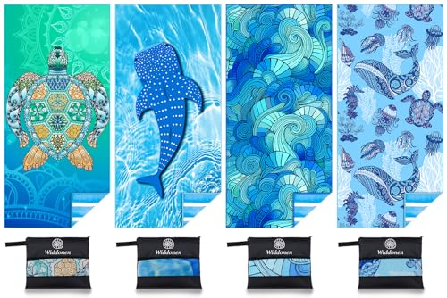 Widdonen Microfiber Thin Lightweight Beach Towel Sand Free Quick Dry Absorbent Compact Towels for Swimming Pool Camping Beach Accessories Large Easy Pack Travel Things for Vacation Essentials Adult Gift - Image 1
