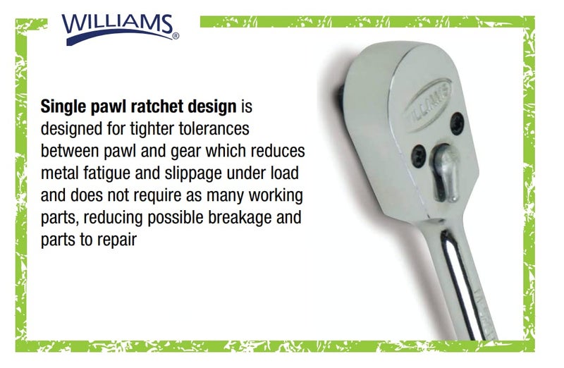 Williams JHWM-52EHA 1/4-Inch Drive Enclosed Head Ratchet with Chrome Finish - Image 3