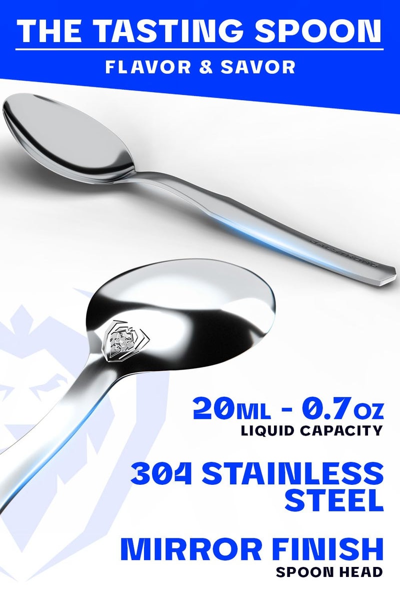 Dalstrong Professional Sauce & Plating Chef Spoon - 304 Stainless Steel - 1.4 TBSP - 9.5" Length - Silver - Metal Serving Spoon - Cooking Kitchen Utensils - Satin Finish Handle for Grip - Chef Knife - Image 2