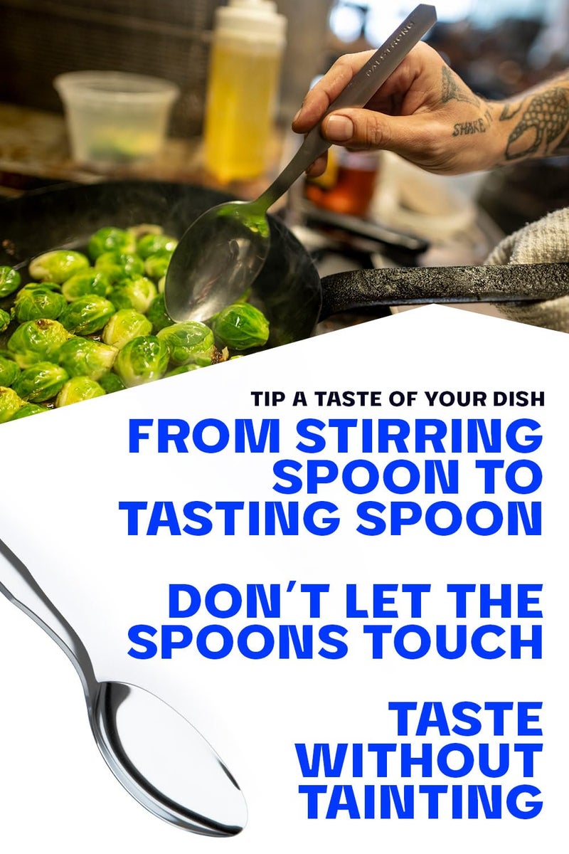 Dalstrong Professional Sauce & Plating Chef Spoon - 304 Stainless Steel - 1.4 TBSP - 9.5" Length - Silver - Metal Serving Spoon - Cooking Kitchen Utensils - Satin Finish Handle for Grip - Chef Knife - Image 4