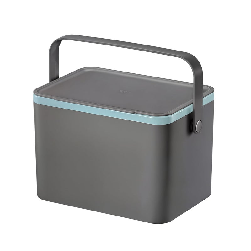 EKO Food Waste Compost Bin Kitchen Countertop Food Waste CaddyCompost Bin with Lid Grey 4 Litre