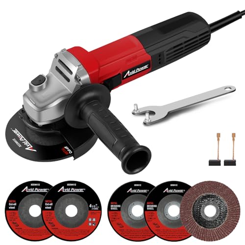 AVID POWER Angle Grinder 7.5-Amp 4-1/2 inch Electric Grinder Power Tools with Grinding Wheels, Cutting Wheels, Flap Disc and Auxiliary Handle for Cutting, Grinding, Polishing & Rust Removal - Dark Red - Image 1