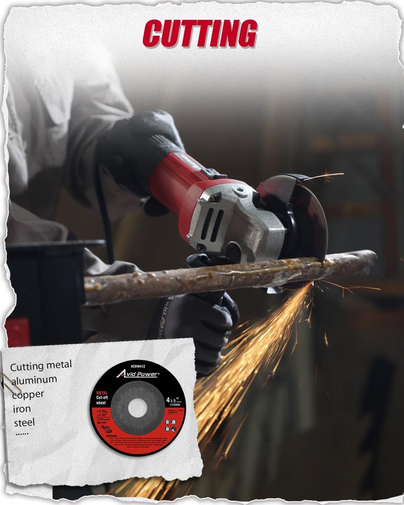 AVID POWER Angle Grinder 7.5-Amp 4-1/2 inch Electric Grinder Power Tools with Grinding Wheels, Cutting Wheels, Flap Disc and Auxiliary Handle for Cutting, Grinding, Polishing & Rust Removal - Dark Red - Image 3