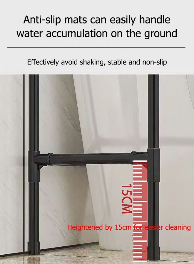 3-Tier Shelf Over the Toilet Space Saving Bathroom Cabinet Bathroom Shelf Towel Storage Rack Organizer 45x25x150cm  - Image 5