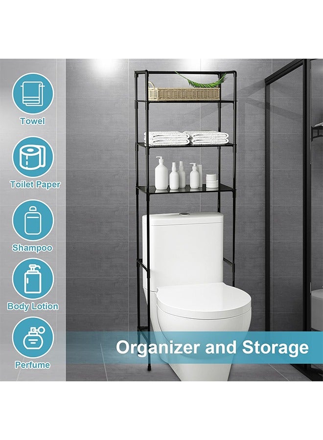 3-Tier Shelf Over the Toilet Space Saving Bathroom Cabinet Bathroom Shelf Towel Storage Rack Organizer 45x25x150cm  - Image 1