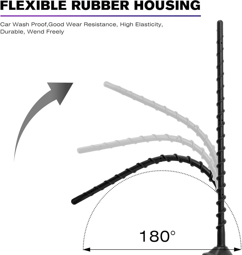 VOFONO 13 Inch Spiral Flexible Rubber AM/FM Radio Antenna for Chevy Silverado & GMC Sierra - Image 4