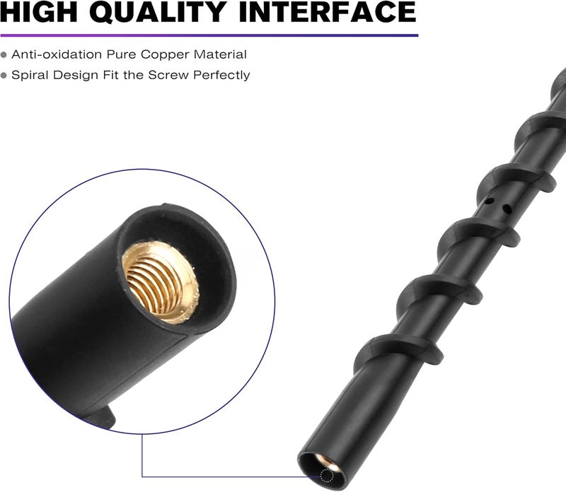 VOFONO 13 Inch Spiral Flexible Rubber AM/FM Radio Antenna for Chevy Silverado & GMC Sierra - Image 5