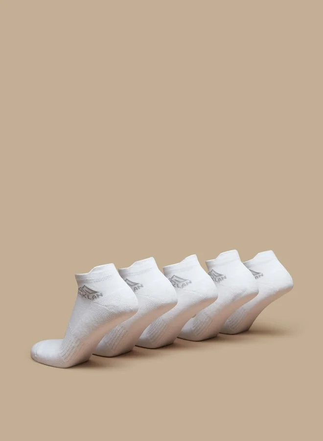 أوكلان Men's Logo Print Ankle Length Sports Socks - Set of 5