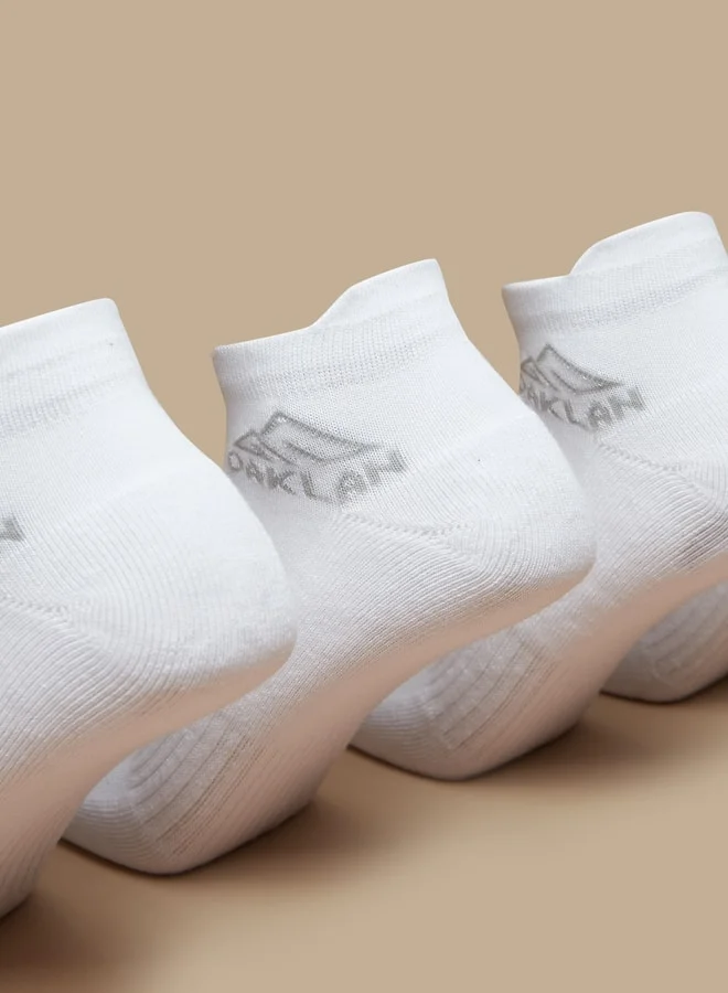 أوكلان Men's Logo Print Ankle Length Sports Socks - Set of 5