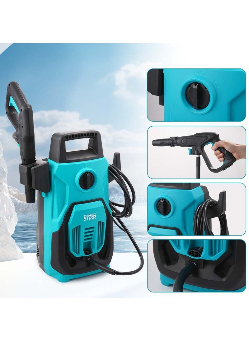Winning Star 1200W Pressure Washer for Home, Garden, and Car Cleaning | 60 Bar Max Pressure, 3 Meter Hose, Lightweight, ECO-Friendly, Includes Accessories, 5L/min Flow Rate  - Image 4