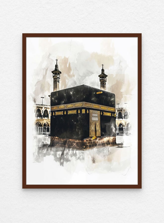 Art Decor Framed Islamic Wall Art of Kabah Holy Kabaah Painting Fine Art Wall Décor for Living Room Bedroom Dining Room Office Gifting - Image 1