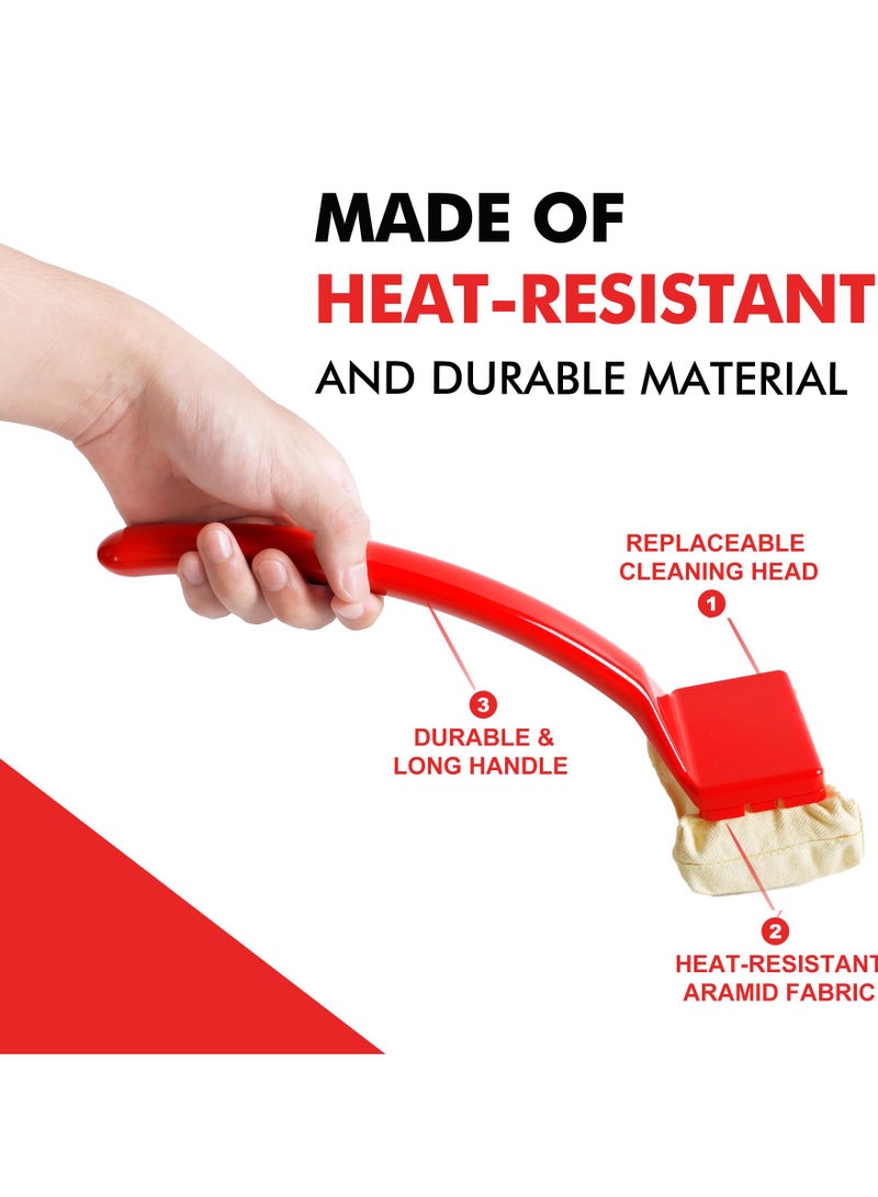 Excefore فرشاة شواء آمنة، فرشاة شواء بدون شعيرات لتنظيف الشواية، فرشاة شواء للشواء الخارجي، فرشاة منظف الشواية بالبخار برأس تنظيف قابل للتبديل للشبكات المصنوعة من الفولاذ المقاوم للصدأ أو الحديد الزهر - Image 4