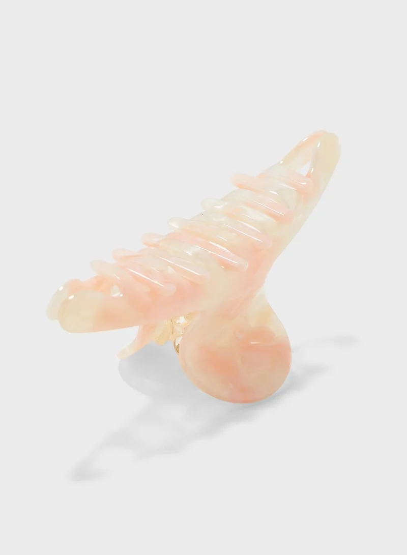 ELLA Marble Resin Curved Hair Claw