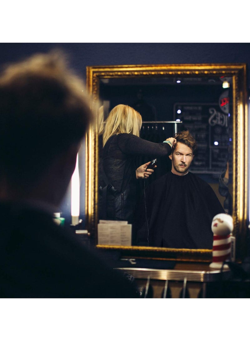 ORiTi Professional Barber Cape with Snap Closure, Hair Cutting Salon Cape Hairdressing Apron Black, Neck Duster Brush Included - Image 2