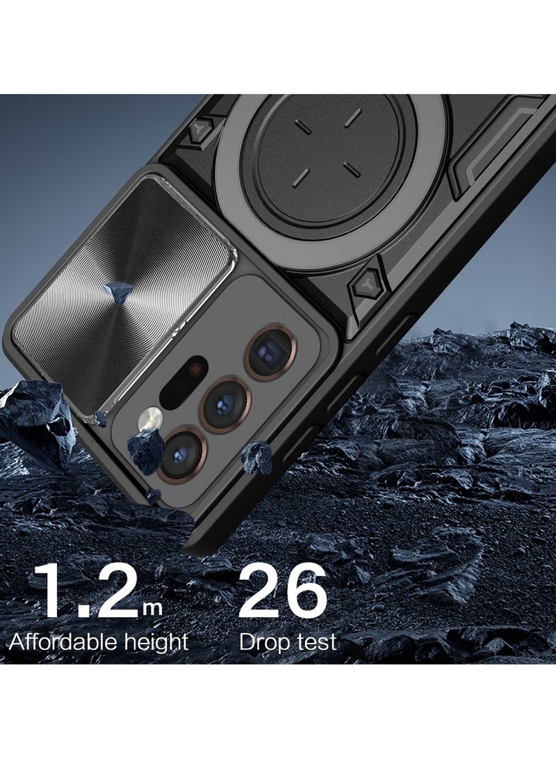 Case Cover Shockproof CD Protective Case with Camera Protection and Metal Ring Compatible with Samsung Galaxy Note 20 Ultra (Black) - Image 5