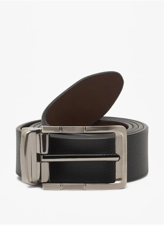 DUCHINI Men Textured Belt with Pin Buckle Closure