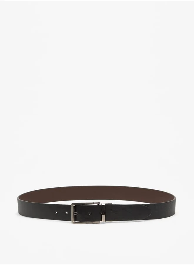 DUCHINI Men Textured Belt with Pin Buckle Closure