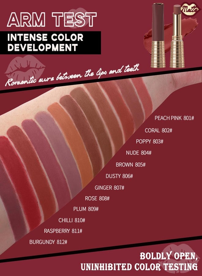 LYSdefeu Matte Velvet Lipstick,Nude Pink Lip Tint Stain, Long Lasting Lipstick 24 hour waterproof,labiales mate 24 horas originales,Matte Non-Stick Lipstick,Women's Day Lip Makeup Gift for Women Girl-04 - Image 5