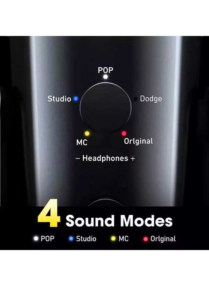 Jmary MC-PW10 Professional USB Microphone – Cardioid Condenser Mic with Noise Reduction, 4 Recording Modes, 3.5mm Headphone Monitoring, Plug-and-Play for PC, Mac, and Mobile – Ideal for Streaming, Podcasting, Gaming, and Voiceovers​ - Image 5