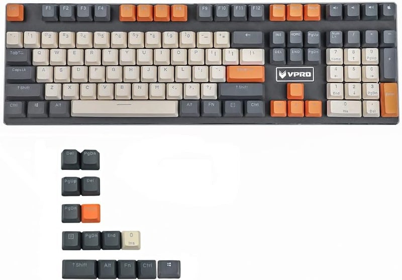 YMDK Double Shot 122 Dyed PBT Shine Through OEM Profile Keycap Rainbow Carbon Sunset Backlit Keycaps for MX Switches Mechanical Keyboard（Only Keycap） (Carbon 122 Key) - Image 1