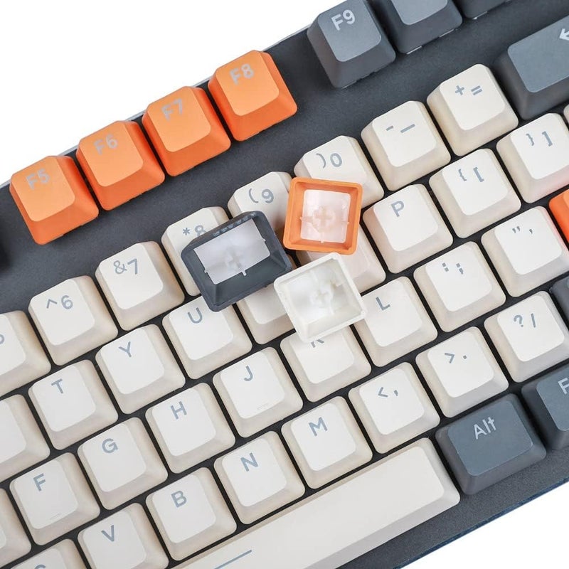 YMDK Double Shot 122 Dyed PBT Shine Through OEM Profile Keycap Rainbow Carbon Sunset Backlit Keycaps for MX Switches Mechanical Keyboard（Only Keycap） (Carbon 122 Key) - Image 4