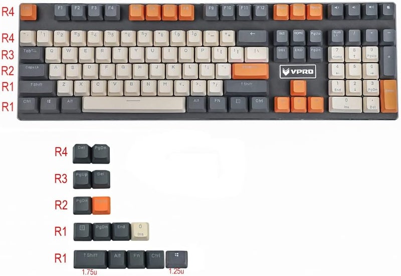 YMDK Double Shot 122 Dyed PBT Shine Through OEM Profile Keycap Rainbow Carbon Sunset Backlit Keycaps for MX Switches Mechanical Keyboard（Only Keycap） (Carbon 122 Key) - Image 2