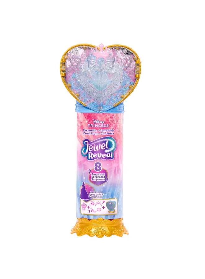 Disney  Princess Cinderella Fashion Doll & Accessories with 8 Surprises, Including Heart Gem Box, Ring for Child & 9 Pieces, Inspired by Movie  | Best Price UAE