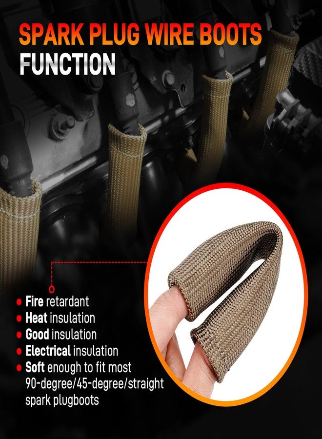 GDUKOP 8pcs Spark Plug Wires 9070C and 2500 Degree Thermal Protection Insulator Sleeve, 9070C Spark Plug Wire with Extreme 9000 Ceramic Boot Compatible with LS Terminals LS3 LS4 LS7 LT Engines - Image 4