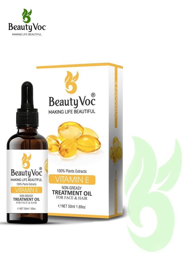 BEAUTY VOC Vitamin E Treatment Oil Enriched with Antioxidant and Vitamin E for Nourishing Skin, Deep Hydration, Youthful Radiance, and Natural Beauty 50ml  - Image 1