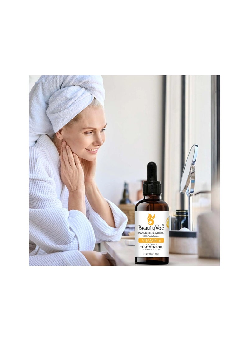 BEAUTY VOC Vitamin E Treatment Oil Enriched with Antioxidant and Vitamin E for Nourishing Skin, Deep Hydration, Youthful Radiance, and Natural Beauty 50ml  - Image 3